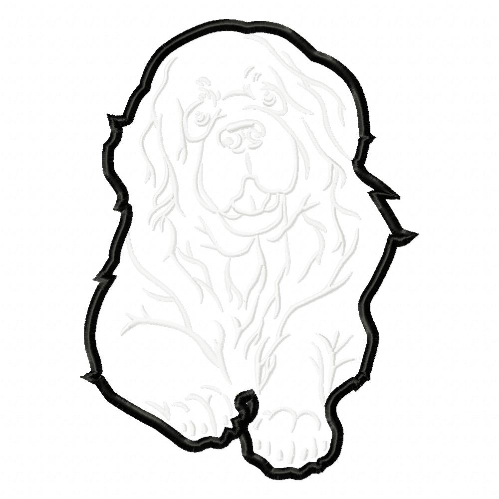 Saint Bernard Dog - Applique - Machine Embroidery Design