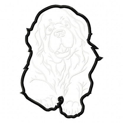 Saint Bernard Dog - Applique - Machine Embroidery Design