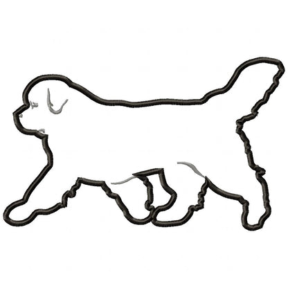 Saint Bernard Dog Walking - Applique - Machine Embroidery Design