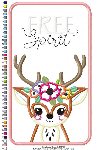 Boho Animals Candy Holder Set of 4 Designs - ITH Project - Machine Embroidery Design