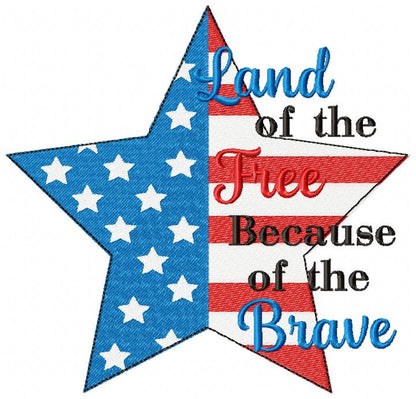 🇺🇸 Land of the Free ⭐ – Fill Stitch – Machine Embroidery Design