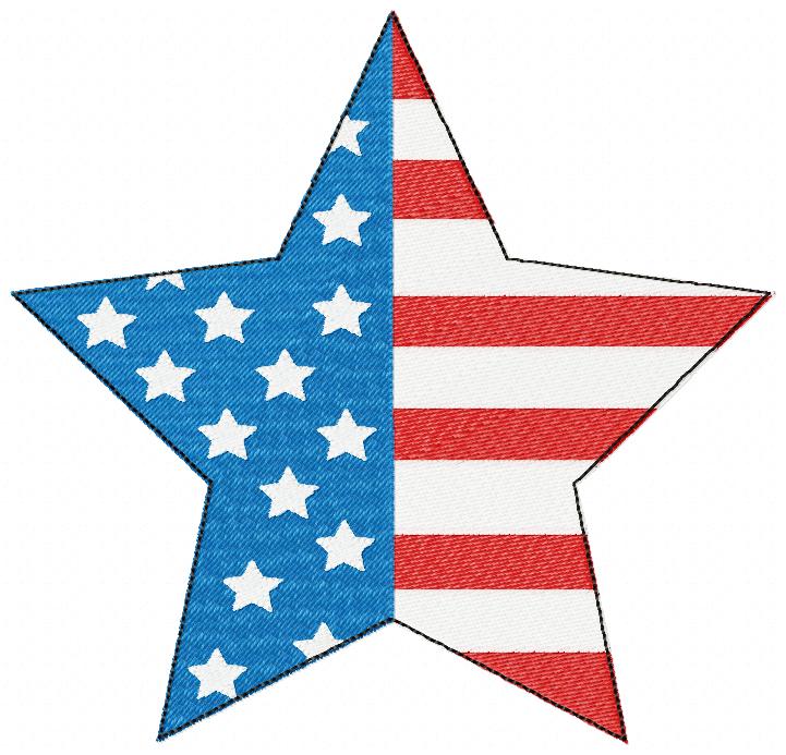 ⭐ Patriotic Star Shine ✨ – Fill Stitch – Machine Embroidery Design