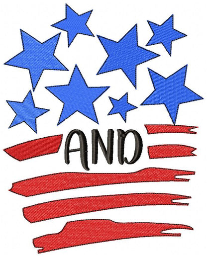 ✨ Shiny Stars and Freedom Stripes – Fill Stitch – Machine Embroidery Design