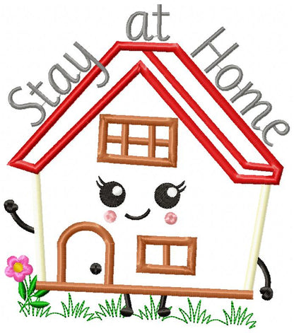 Stay at Home House – Appliqué – Machine Embroidery Design