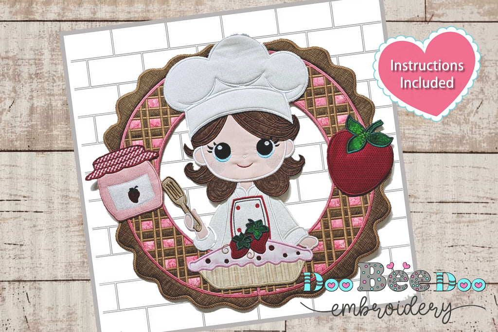 Strawberry Pie Wreath - ITH Project - Machine Embroidery Design