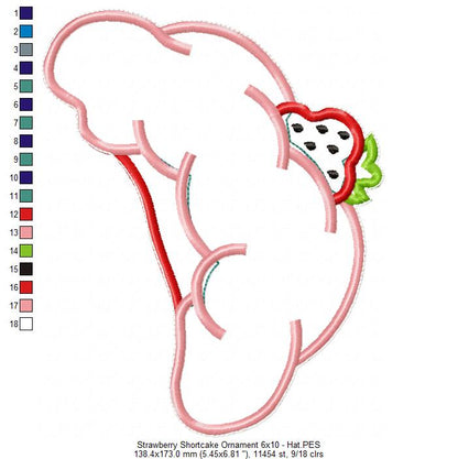 Strawberry Shortcake Ornament - ITH Project - Machine Embroidery Design