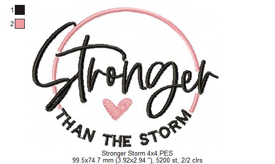 Stronger Than the Storm - Fill Stitch - Machine Embroidery Design