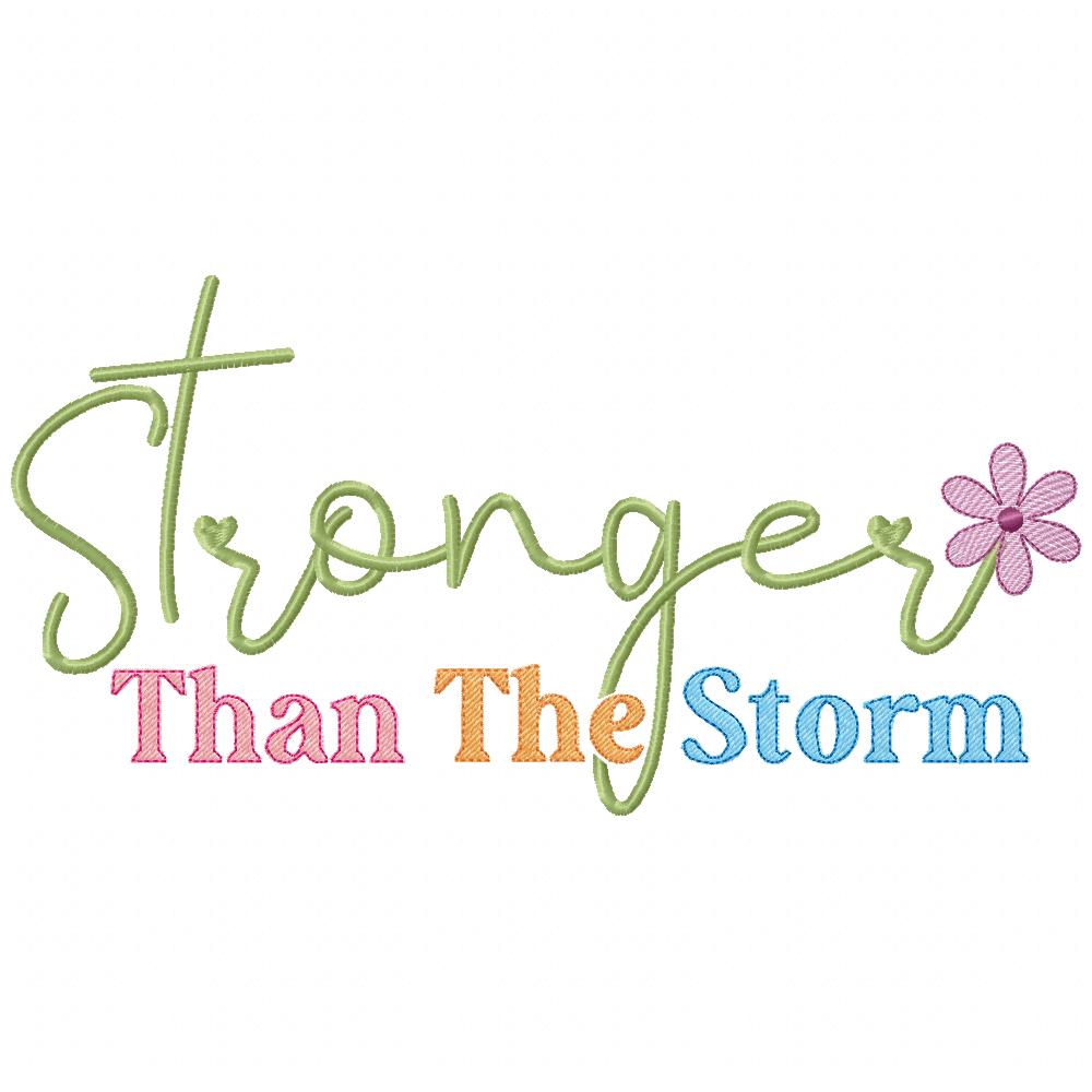 Stronger Than the Storm Flower - Rippled Stitch - Machine Embroidery Design