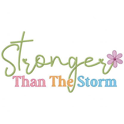 Stronger Than the Storm Flower - Rippled Stitch - Machine Embroidery Design