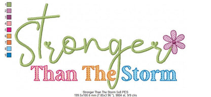 Stronger Than the Storm Flower - Rippled Stitch - Machine Embroidery Design