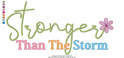 Stronger Than the Storm Flower - Rippled Stitch - Machine Embroidery Design