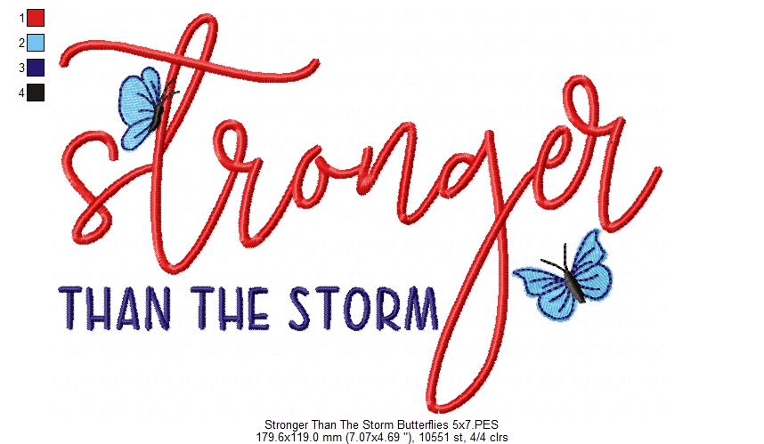 Stronger Than the Storm Butterflies - Fill Stitch - Machine Embroidery Design