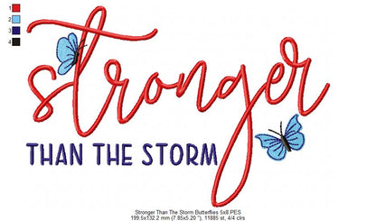 Stronger Than the Storm Butterflies - Fill Stitch - Machine Embroidery Design