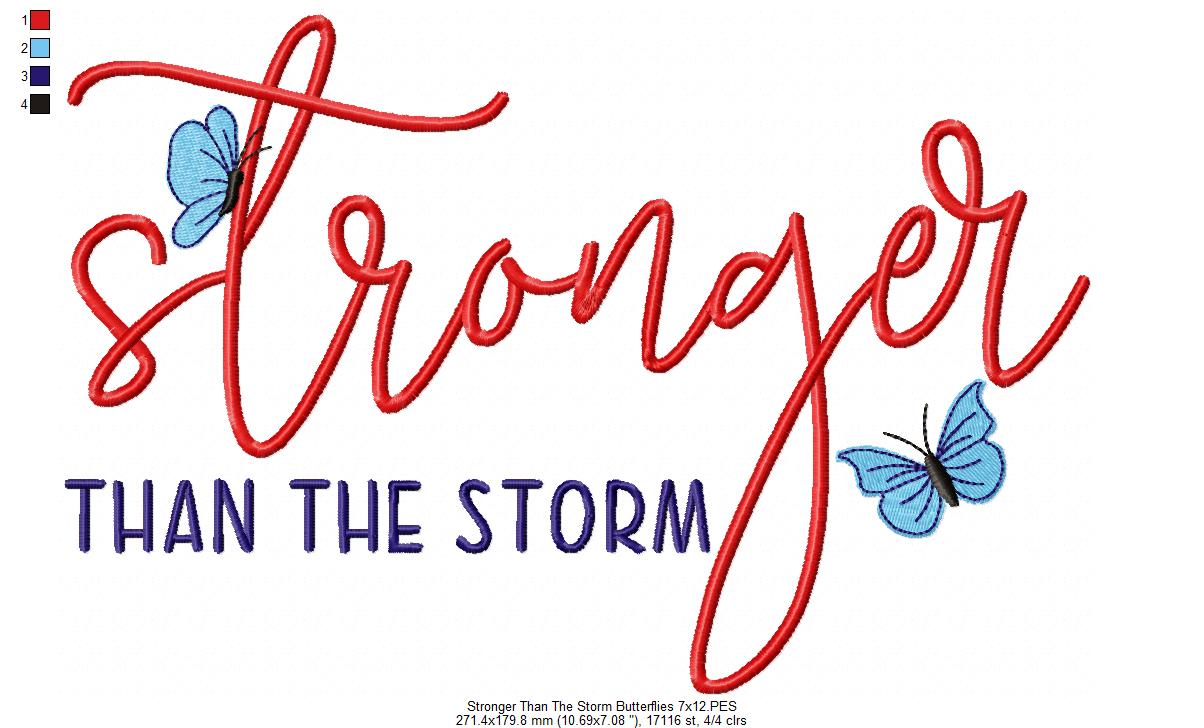 Stronger Than the Storm Butterflies - Fill Stitch - Machine Embroidery Design