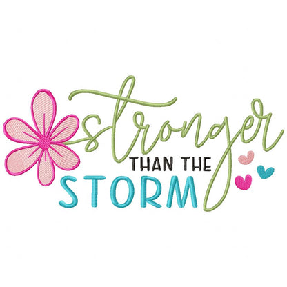 Stronger Than the Storm Flower - Fill Stitch - Machine Embroidery Design