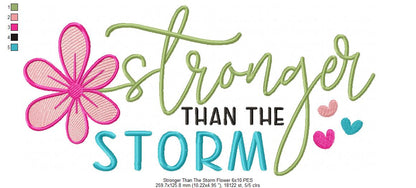 Stronger Than the Storm Flower - Fill Stitch - Machine Embroidery Design