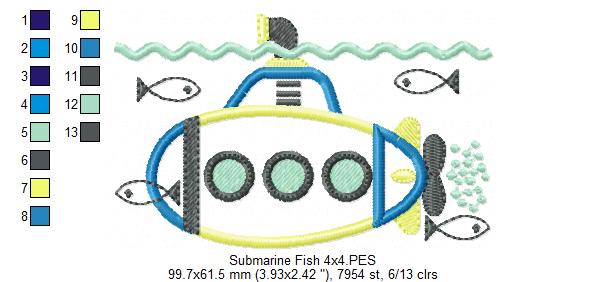 Submarine Fish - Applique