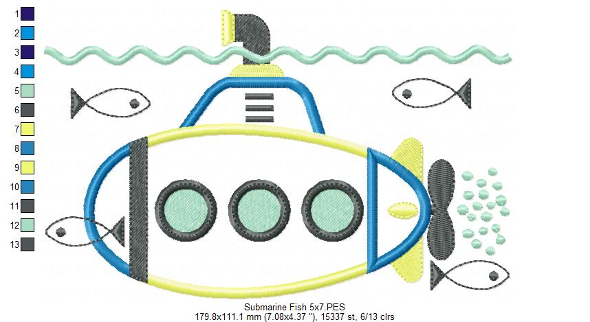 Submarine Fish - Applique