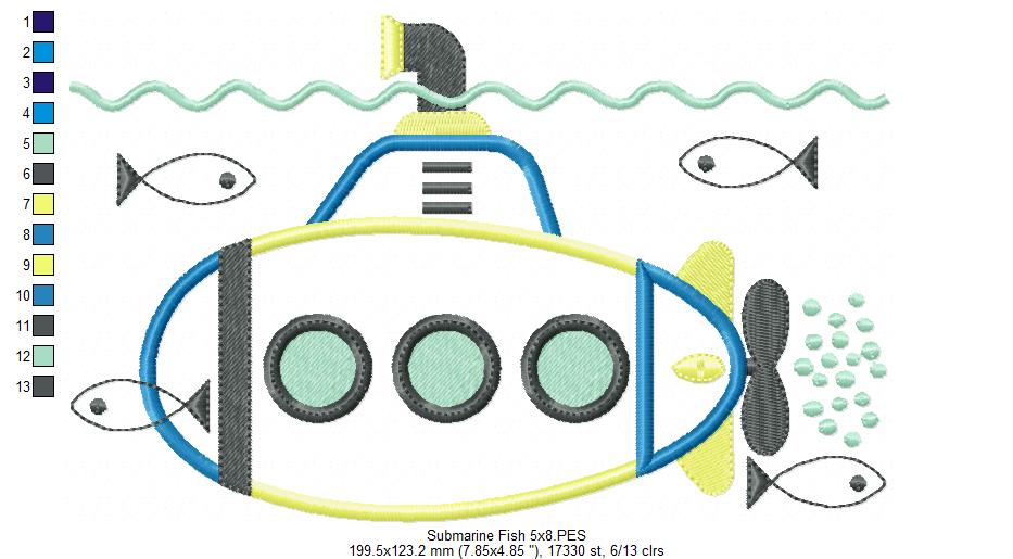 Submarine Fish - Applique