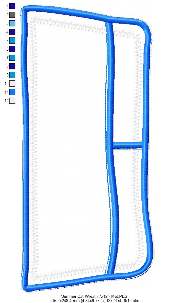 Summer Cat Wreath - ITH Project - Machine Embroidery Design