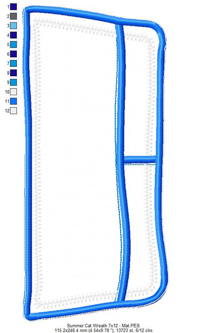 Summer Cat Wreath - ITH Project - Machine Embroidery Design