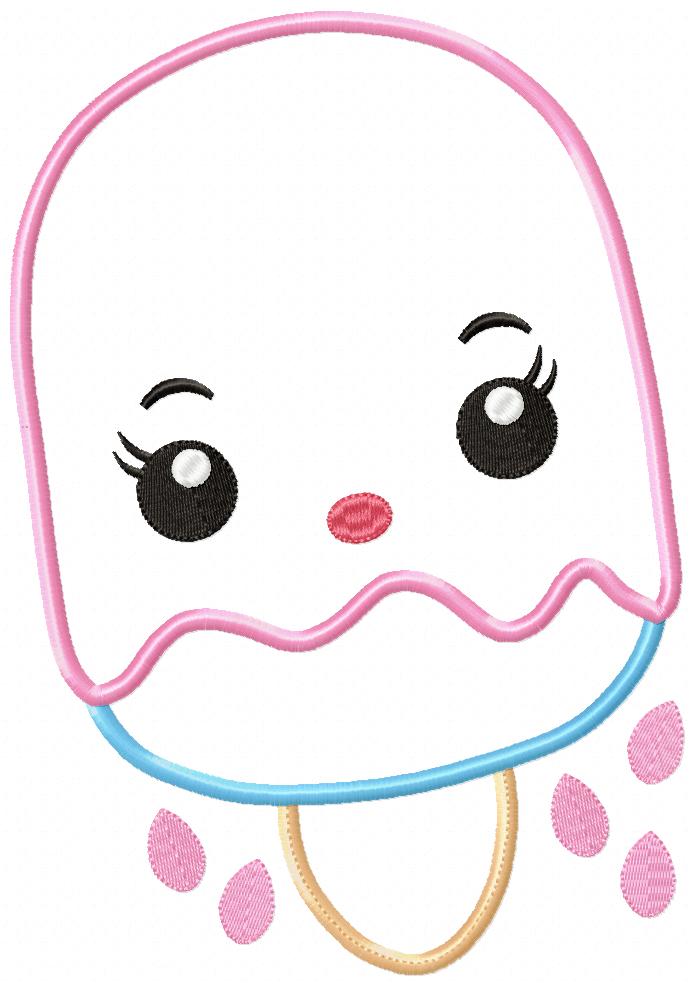 Sweet Popsicle Girl - Appliqué - Machine Embroidery Design
