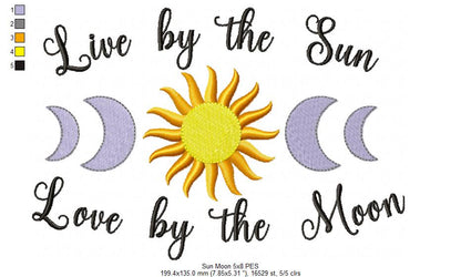 Live by the Sun Love by the Moon - Fill Stitch