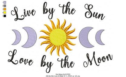 Live by the Sun Love by the Moon - Fill Stitch