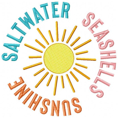🌊 Beachy Salt Water Words – Sketch Stitch – Machine Embroidery Design
