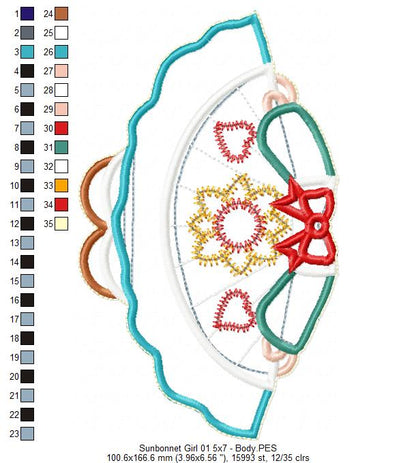 Sunbonnet Doll - ITH Project - Machine Embroidery Design