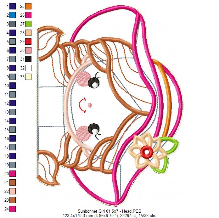 Sunbonnet Doll - ITH Project - Machine Embroidery Design