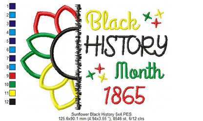 Sunflower Black History Month 1865 - Applique