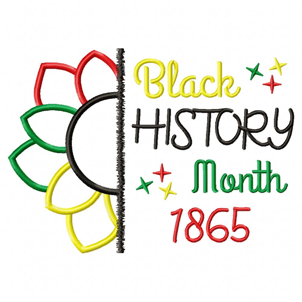 Sunflower Black History Month 1865 - Applique