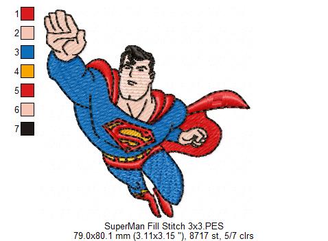 Superman - Fill Stitch Embroidery