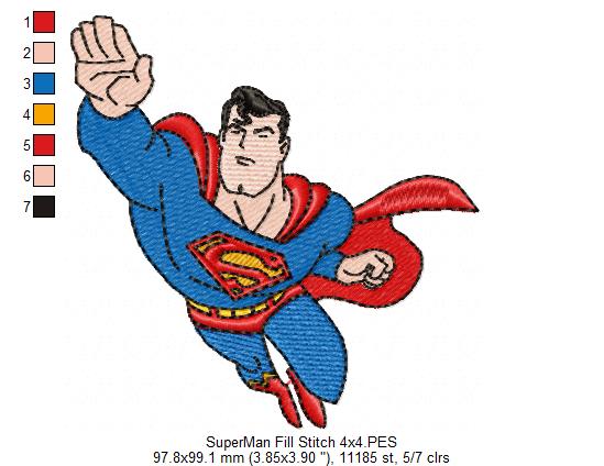 Superman - Fill Stitch Embroidery