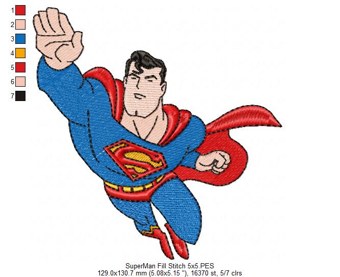 Superman - Fill Stitch Embroidery