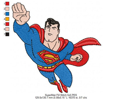 Superman - Fill Stitch Embroidery