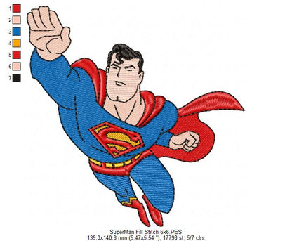 Superman - Fill Stitch Embroidery