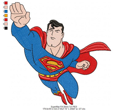 Superman - Fill Stitch Embroidery