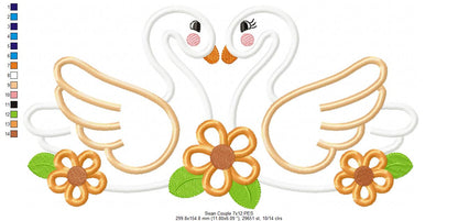 Swan Couple - Applique Embroidery