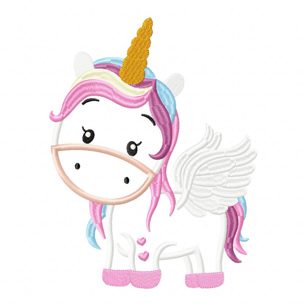 Sweet Unicorn - Applique - Machine Embroidery Design