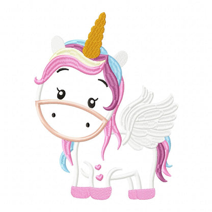 Sweet Unicorn - Applique - Machine Embroidery Design