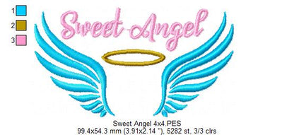 Sweet Angel – Satin Stitch – Machine Embroidery Design