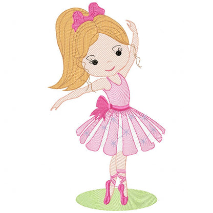 Sweet Ballerina Friends Collection – Sketch Stitch – Machine Embroidery Design
