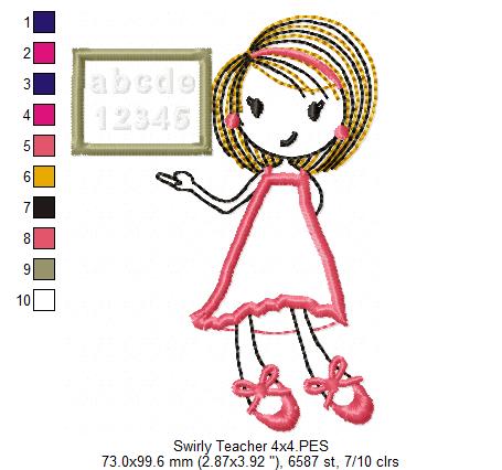 Swirly Girl Teaching - Applique