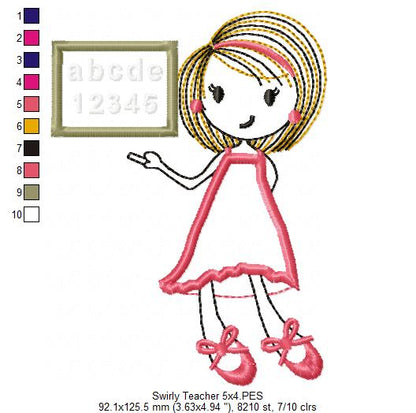 Swirly Girl Teaching - Applique