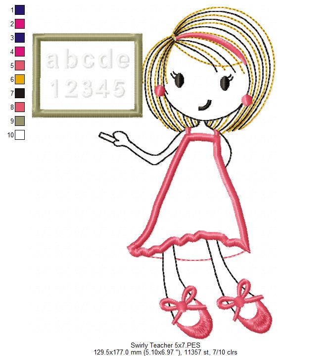 Swirly Girl Teaching - Applique