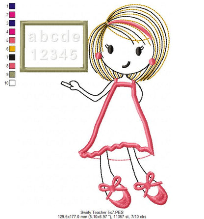 Swirly Girl Teaching - Applique