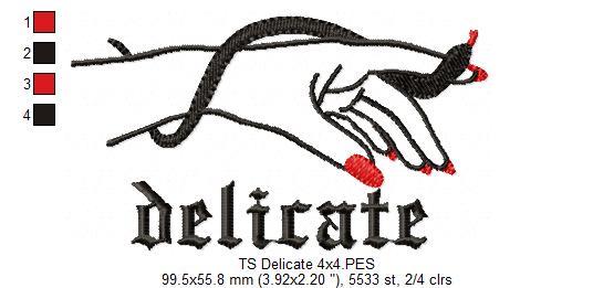 Taylor Swift Delicate - Fill Stitch - Machine Embroidery Design