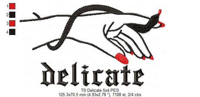 Taylor Swift Delicate - Fill Stitch - Machine Embroidery Design